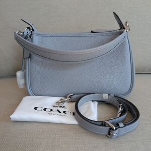 SOLD Coach Cary crossbody in grey/blue w silver hardware